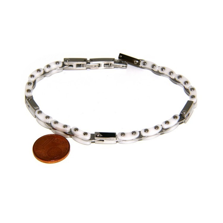 NSA|Bracelet man hypoallergenic ceramic white woman bolted