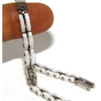 NSA|Bracelet man hypoallergenic ceramic white woman bolted