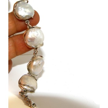 NSA|925: Women's Bracelet mega baroque natural pearls scaramazze