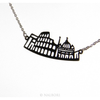 NSA|Steel: Exclusive necklace forzatina city skyline souvenirs of Italy Rome