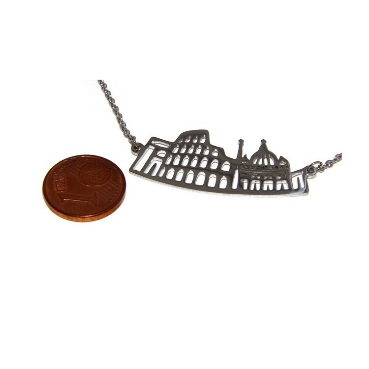 NSA|Steel: Exclusive necklace forzatina city skyline souvenirs of Italy Rome