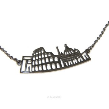 NSA|Steel: Exclusive necklace forzatina city skyline souvenirs of Italy Rome