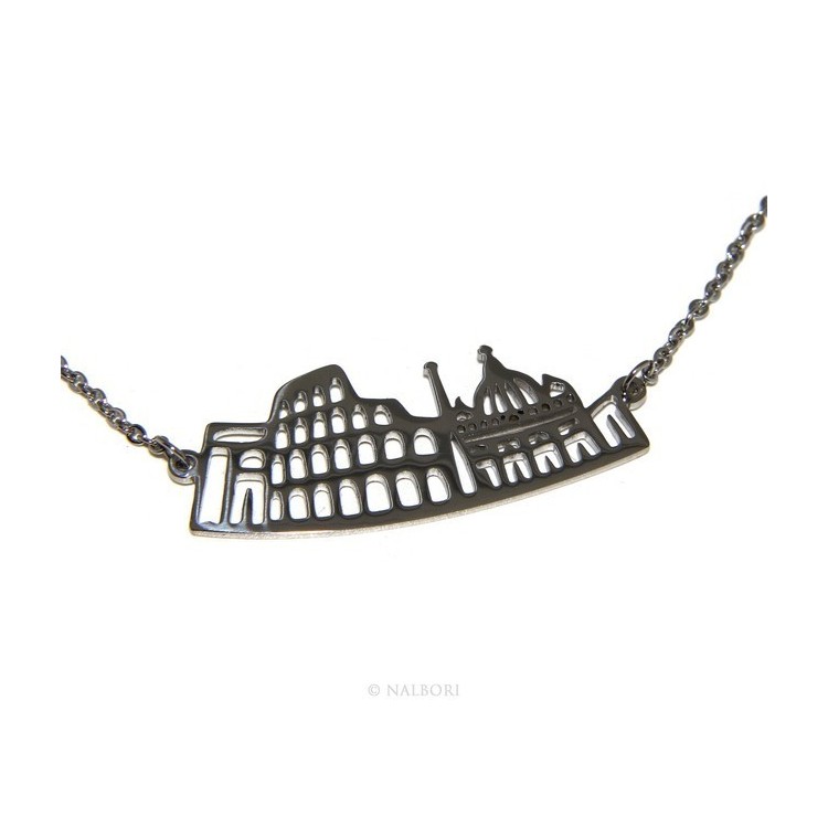 NSA|Steel: Exclusive necklace forzatina city skyline souvenirs of Italy Rome