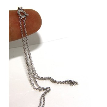 NSA|Choker necklace forzatina Diamond coated 1mm SILVER 925 Rhodium. 45 or 50 cm for men and women