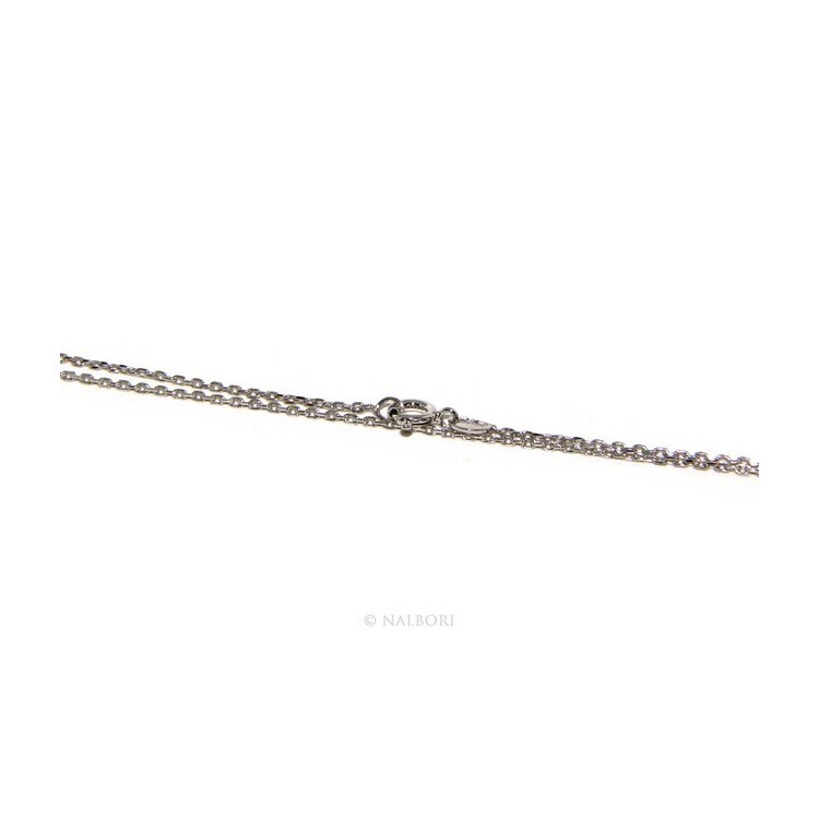 NSA|Choker necklace forzatina Diamond coated 1mm SILVER 925 Rhodium. 45 or 50 cm for men and women