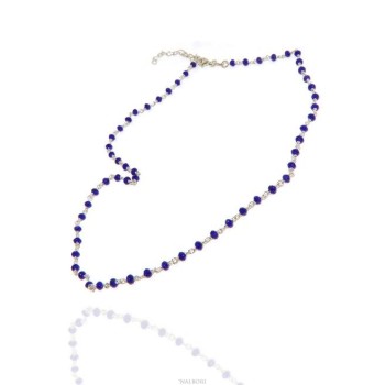 NSA|NALBORI marsigliesi collana Argento 925 con cristallo blue blu bluette 3,5 mm fatta a mano 45+5 N0908 NALBORI_0908