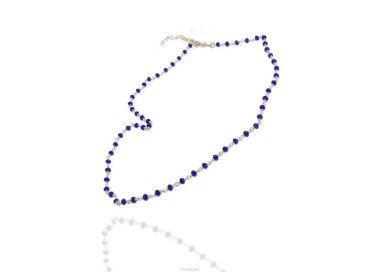 NSA|NALBORI marsigliesi collana Argento 925 con cristallo blue blu bluette 3,5 mm fatta a mano 45+5 N0908 NALBORI_0908