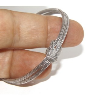 NSA|925: bracelet fox tail double wire with square knot for men and women from 15 to 21 cm