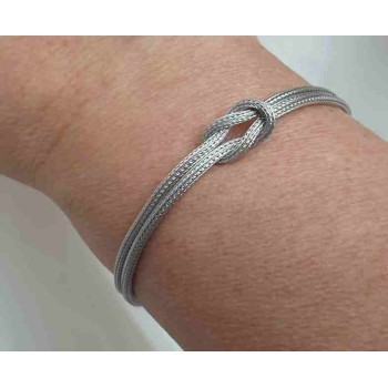 NSA|925: bracelet fox tail double wire with square knot for men and women from 15 to 21 cm