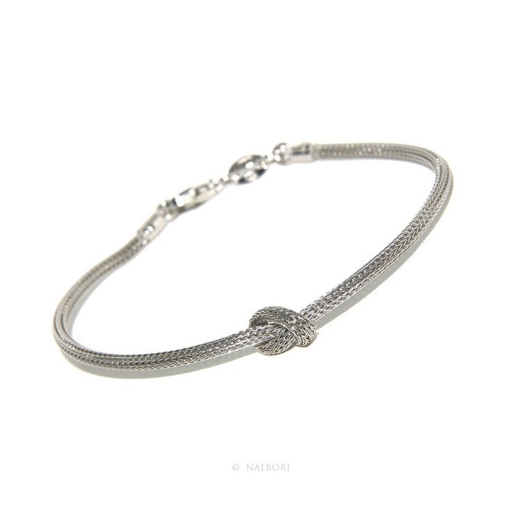 NSA|925: bracelet fox tail wire with simple knot for men and women from 15 to 20 cm