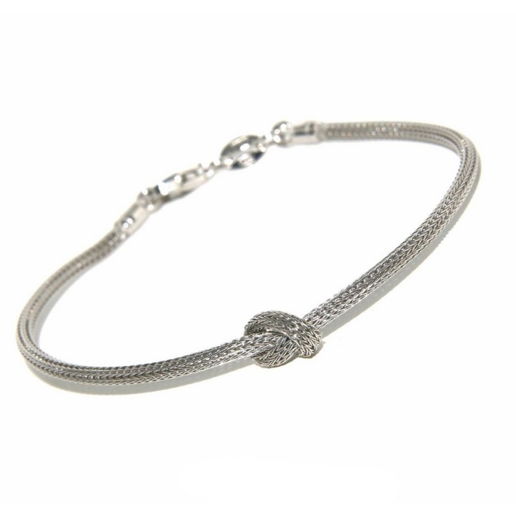 NSA|925: bracelet fox tail wire with simple knot for men and women from 15 to 20 cm