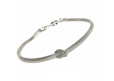 NSA|bracciale nodo dell'amicizia e amore argento 925 cavetto per uomo e donna da 15 a 20 cm