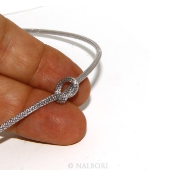 NSA|Argento 925 : Collana fox tail cavetto con nodo semplice per uomo e donna Nalbori