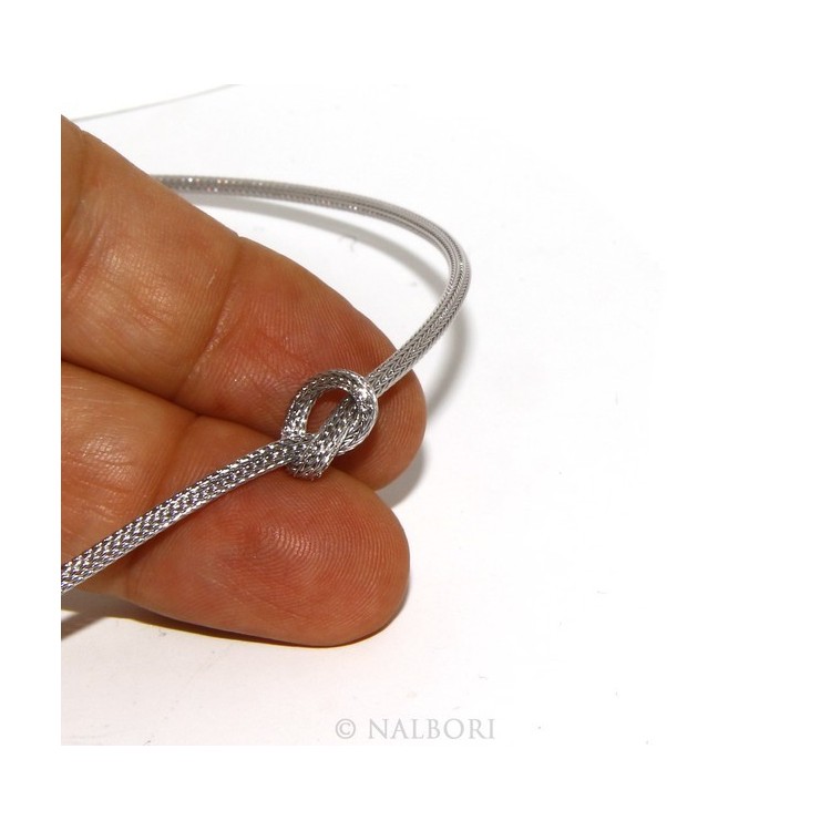 NSA|Argento 925 : Collana fox tail cavetto con nodo semplice per uomo e donna Nalbori