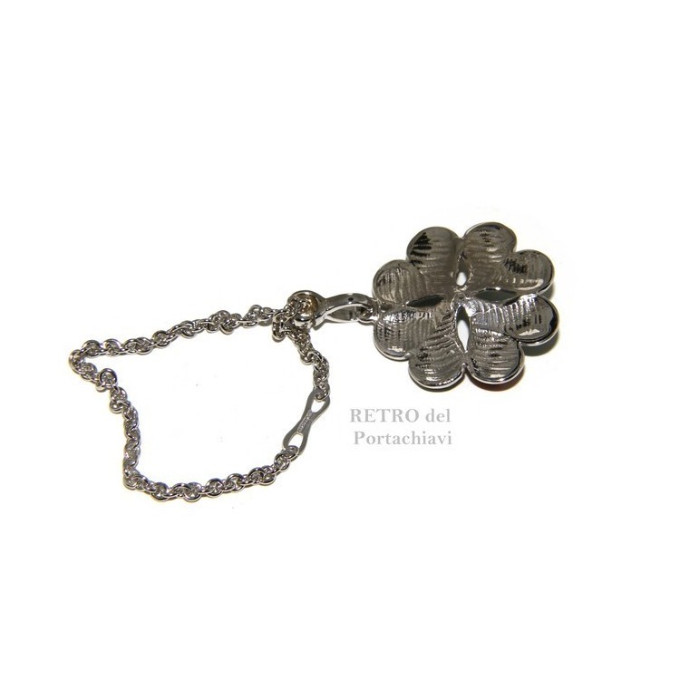 NSA|Portachiavi o pendente charme borsa donna Key ring porta chiavi quadrifoglio e coccinella argento 925 massiccio