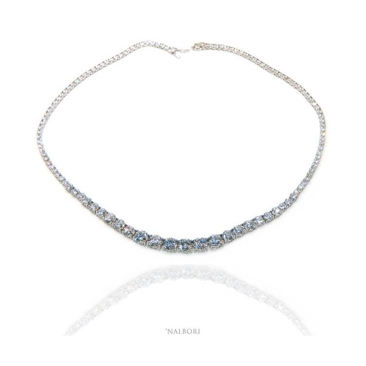 NSA|925: Necklace Collier women model Tennis degrade 'grade 7 mm 45 cm