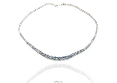 NSA|Argento 925 : Collana Collier donna modello Tennis degrade' gradazione 7 mm 45 cm NALBORI