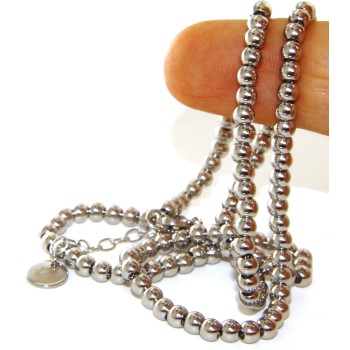NSA|steel necklace balls spheres 4 mm choker 45+5 cm