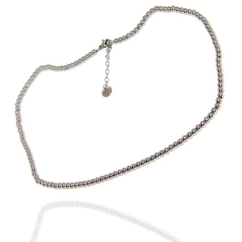 NSA|steel necklace balls spheres 4 mm choker 45+5 cm