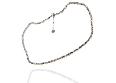 NSA|steel necklace balls spheres 4 mm choker 45+5 cm