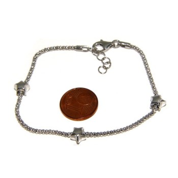 NSA|Argento 925 : Bracciale donna pop corn con stella stellina 17 - 19 cm