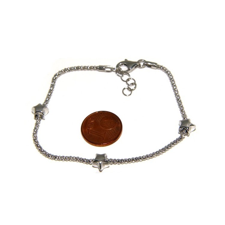 NSA|925: popcorn woman bracelet with star  17-19 cm
