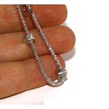 NSA|925: popcorn woman bracelet with star  17-19 cm