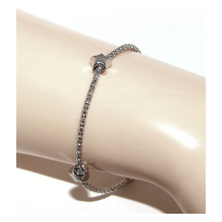 NSA|925: popcorn woman bracelet with star  17-19 cm