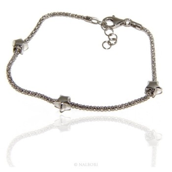 NSA|925: popcorn woman bracelet with star  17-19 cm