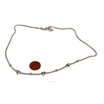 NSA|Argento 925 : Collana donna pop corn con cuore cuori e rondelle 43-45 cm