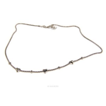NSA|Argento 925 : Collana donna pop corn con cuore cuori e rondelle 43-45 cm