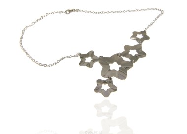 NSA|925 silver necklace rain of stars asymmetrical 45 cm adjustable choker