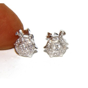 NSA|925: pair of turtle woman earrings zirconia mircosetting