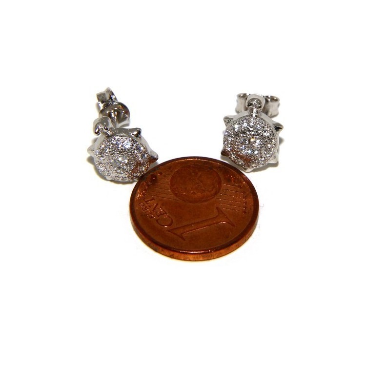 NSA|925: pair of turtle woman earrings zirconia mircosetting