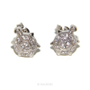 NSA|925: pair of turtle woman earrings zirconia mircosetting
