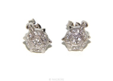 NSA|925: pair of turtle woman earrings zirconia mircosetting