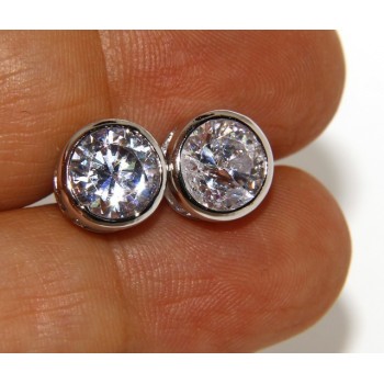 NSA|Argento 925 : coppia di orecchini donna uomo punto luce grande 10mm