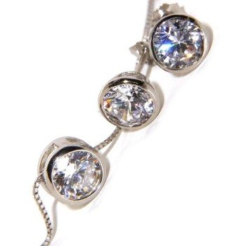 NSA|Parure argento 925 cipollino 6 mm punto luce con zircone collana e orecchini