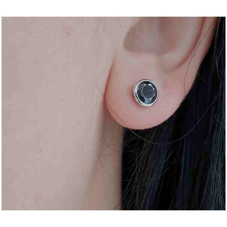 NSA|925: Earrings cipollino 6 mm light point with zircon. for men and women
