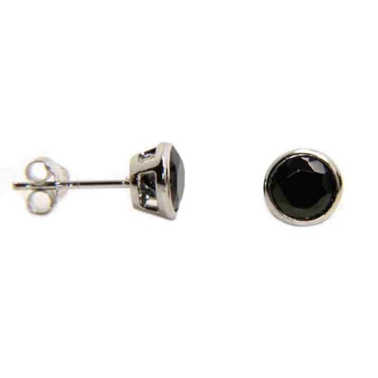 NSA|925: Earrings cipollino 6 mm light point with zircon. for men and women