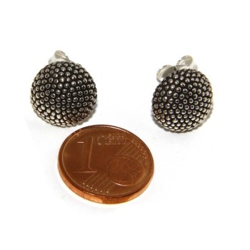 NSA|925: pair of man half sphere woman earrings studded processing Sardinian type 12