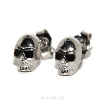 NSA|925: pair of tiny woman Man skulls casting earrings