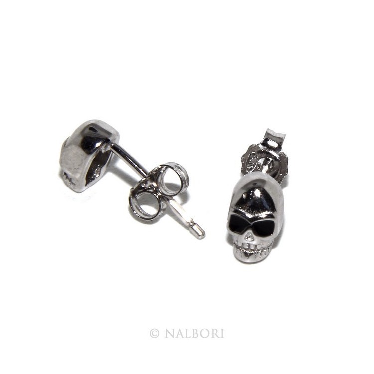 NSA|925: pair of tiny woman Man skulls casting earrings
