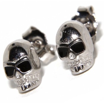 NSA|925 silver skulls pair of very small earrings for men and women