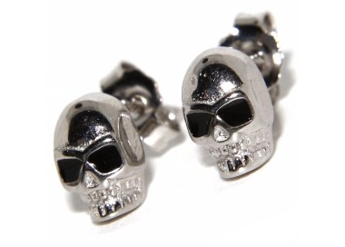 NSA|925 silver skulls pair of very small earrings for men and women