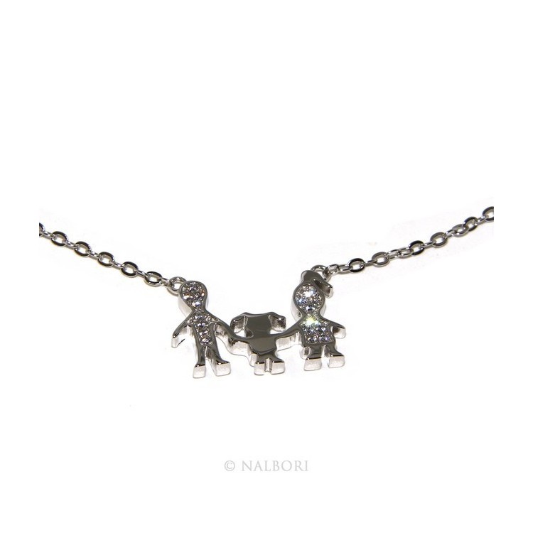 NSA|925: Family is central pendant necklace Collier woman with unique baby daughter