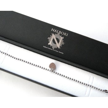 NSA|Bracciale a palline donna in Argento 925 con pendente ciondolo cuore liscio