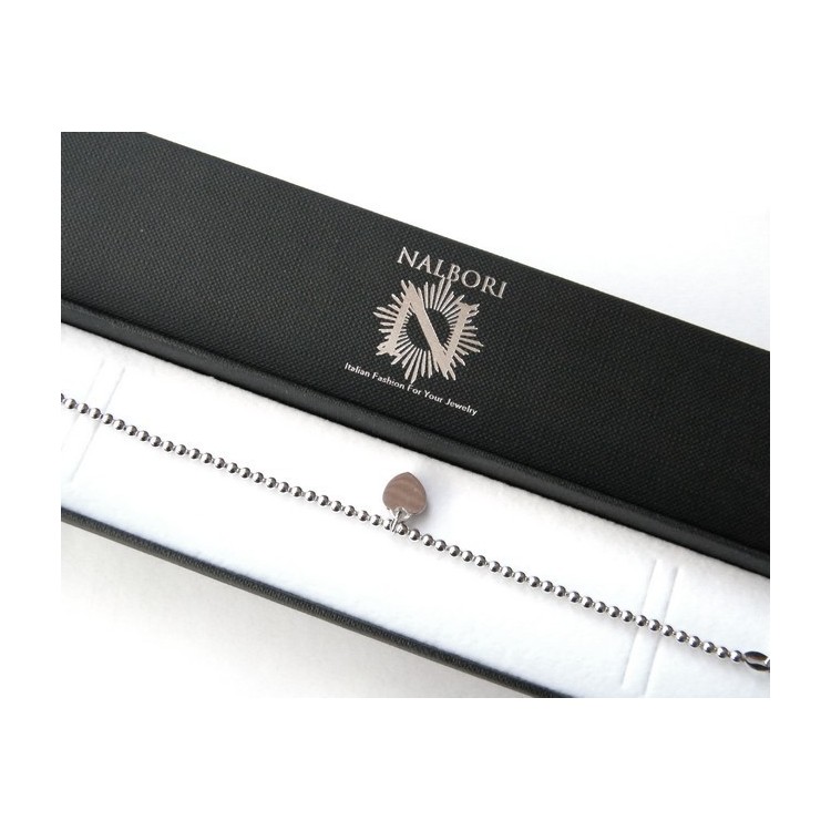 NSA|Bracelet in 925 sterling silver pendant woman balls with smooth heart pendant