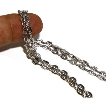 NSA|ARGENTO 925 : Collana stile vintage traversino 6 x 8 massiccio uomo donna lunga 70 o 85 cm