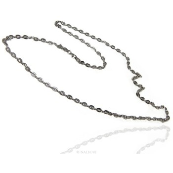 NSA|ARGENTO 925 : Collana stile vintage traversino 6 x 8 massiccio uomo donna lunga 70 o 85 cm